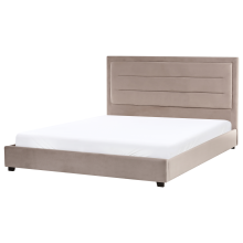 Bed Velvet ROUEN 180 x 200 cm (EU Super King) Taupe