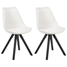 Set of 2 Dining Chairs HEDLEY Fabric Light Beige