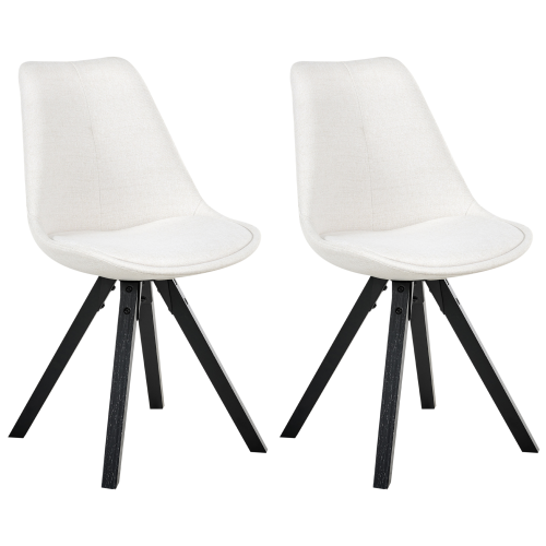 Beliani Set of 2 Dining Chairs HEDLEY Fabric Light Beige