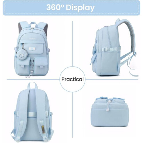 Schoolrugzak voor meisjes, blauw 2