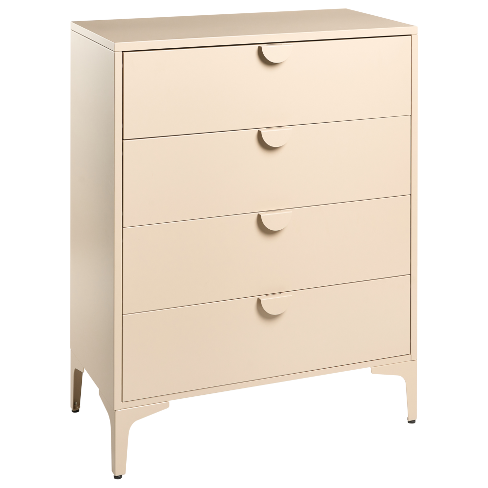 Beliani 4 Drawer Chest Ardura Metal Beige