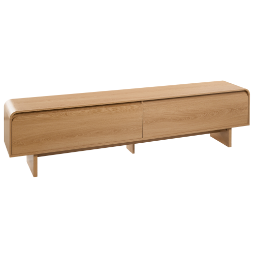 Beliani TV Stand DELORAINE Light Brown