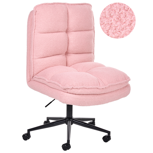 Beliani Office Chair ADDISON Boucle Pink