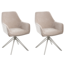 Set of 2 Dining Chairs JODAR Fabric Beige