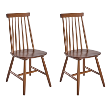 Set of 2 Dining Chairs BURBANK Wood Brown