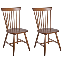 Set of 2 Dining Chairs BURGES Wood Brown