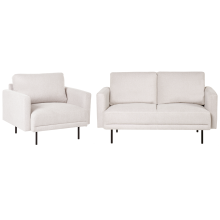 Living Room Set 2 Seater BREDA Fabric Light Beige