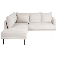 Corner Sofa 4 Seater BREDA Fabric Light Beige Right Hand