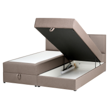Divan Bed with Storage BARONET Fabric Taupe 160 x 200 cm (EU King Size)