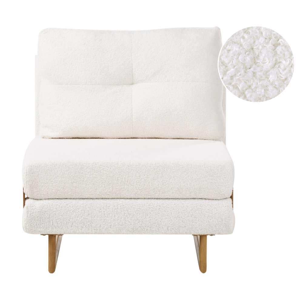 Beliani Single Sofa Bed Jerslev Boucle Off-White