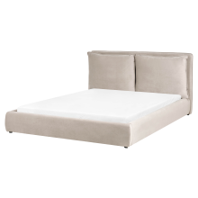 Bed Velvet BAJONNA 160 x 200 cm (EU King Size) Taupe