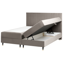 Divan Bed with Storage DAME Velvet Taupe 180 x 200 cm (EU Super King)