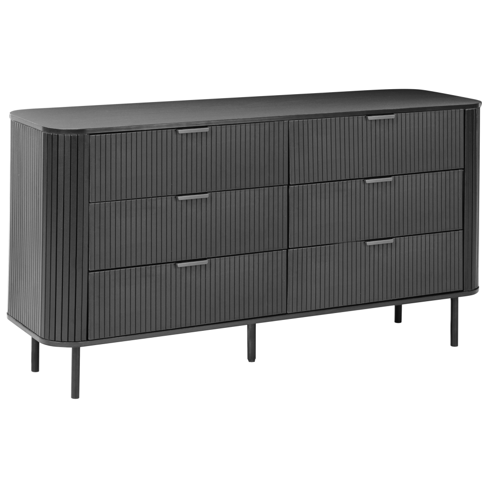 Beliani 6 Drawer Chest Bradley Black