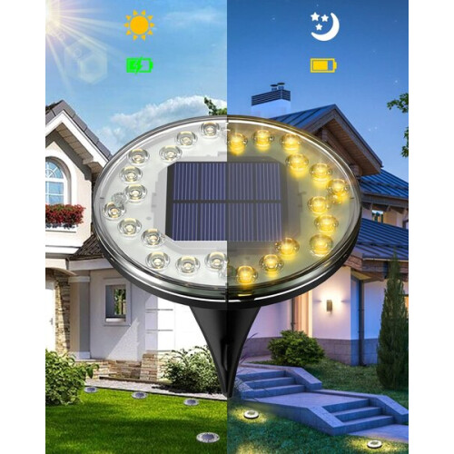 Ηλιακά φώτα εδάφους, 24 LED με ηλιακή ενέργεια εξωτερικού χώρου 2