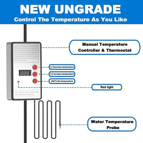 Waterverwarmer met temperatuurregeling, 2000 W 1