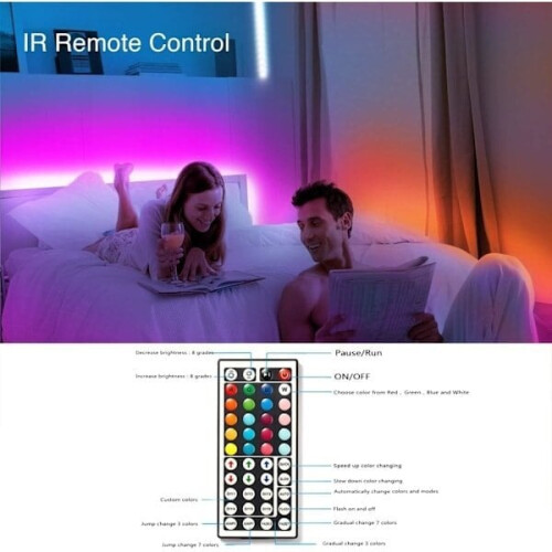 Bande LED avec télécommande, 10 m. 1
