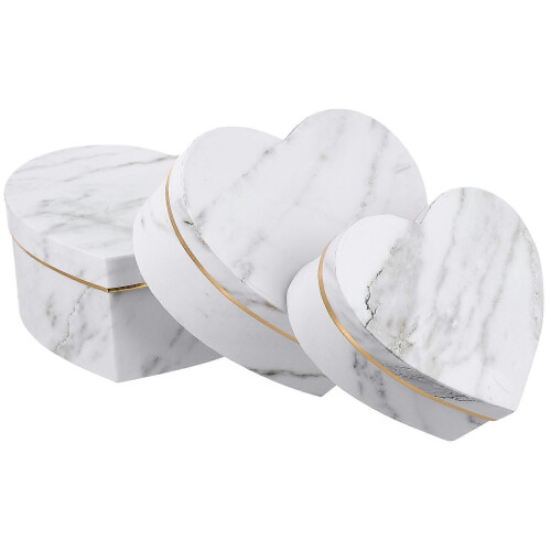 Gift Packing Boxes for Storage 3Pcs White Paper Heart-Shaped Candy Boxes