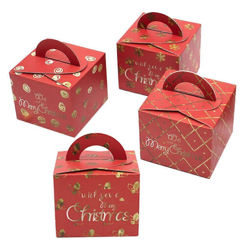 Christmas Gift Boxes Apple Packaging for Party Use 24Pcs Red Candy Holders