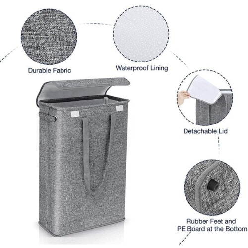 Panier à linge avec couvercle, pliable 1
