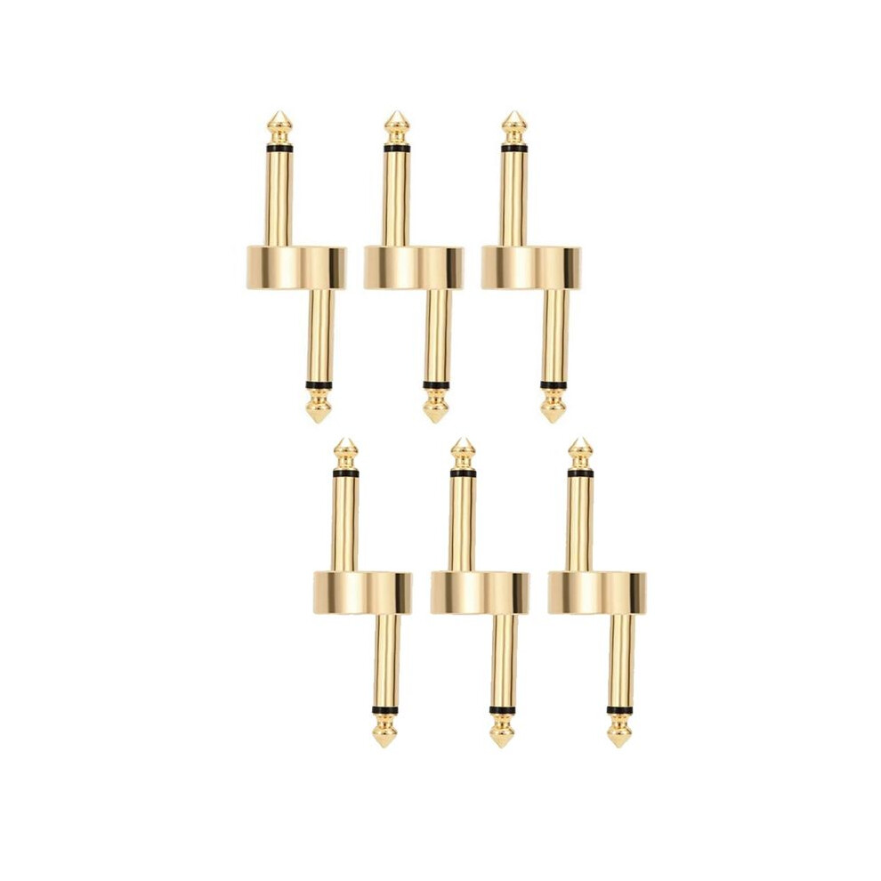 6Pcs Guitar Effect Pedal Connector Pedal Couplers Connector Plug Metal Solder Connection Coupler Crank Jumper Patch Gold 6031271022549