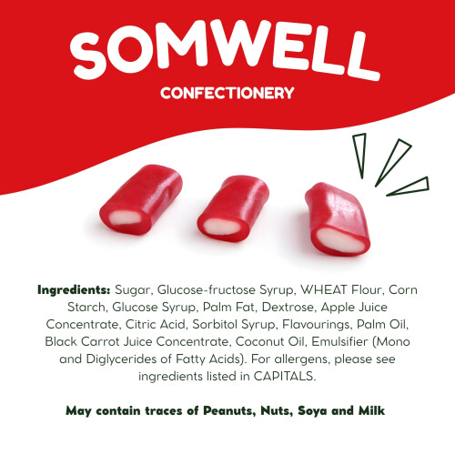 Somwell - Halal Mini Strawberry Pencils 500g 2