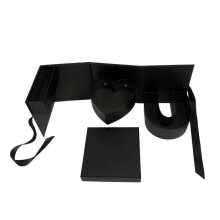 Empty Flower Gift Box Gift Packaging for Celebrations Anniversary Valentines Black