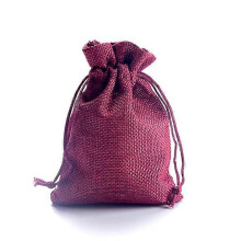 (Wine Red) 50 PCS Multi size Linen Jute Drawstring Gift Bags Sacks Wedding Birthday Party Favors Drawstring Gift Bags 15x20cm