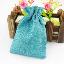 (Dark Blue) 50 PCS Multi size Linen Jute Drawstring Gift Bags Sacks Wedding Birthday Party Favors Drawstring Gift Bags 15x20cm