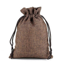 (Coffee) 50 PCS Multi size Linen Jute Drawstring Gift Bags Sacks Wedding Birthday Party Favors Drawstring Gift Bags 15x20cm
