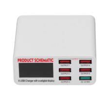 Design eficiente, carregadores USB multiportas, segurança e confiabilidade, tamanho compacto, estação de carregamento USB ideal pa