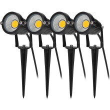 Aprimore suas áreas externas: Refletores de jardim LED à prova d'água, com luz branca quente e cabeças giratórias de 360 para il