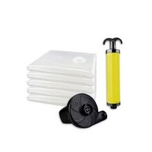 Sacos de armazenamento a vácuo duráveis e reutilizáveis, ideais para guardar edredons e cobertores, com bomba manual fácil de tran