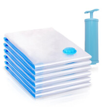 Sacos de armazenamento a vácuo para viagens, sacos de compressão com bomba manual portátil, sacos que economizam espaço para roupa