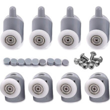 Náhradní díly do koupelny pro kutily, dvojité válečky pro sprchové dveře (průměr 23 mm) pro zakřivené i rovné sprchové dveře, ult