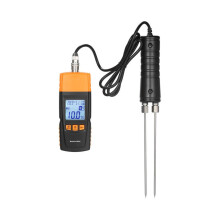 Medidor de humedad de madera, tecnología de chip de alta precisión para medición de temperatura y humedad ambiente, pantalla LED r