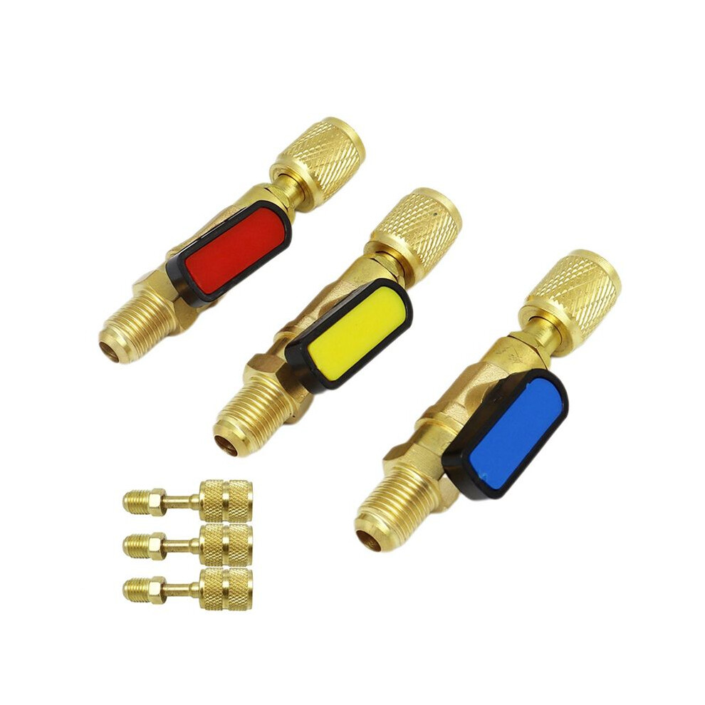 R22 Refrigerant Valve Brass Air Conditioning Refrigerant Shut-Off Valve Connecting To Hose Refrigeration Tool 6032751663023