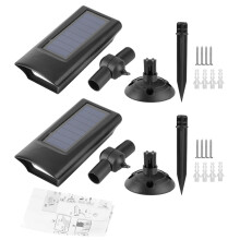 Refletor solar para exterior, luminária de jardim com células solares de silício policristalino, luminária de parede brilhante e à