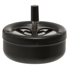 Scrumieră rotativă mare Premier Housewares cu capac / Scrumieră neagră pentru exterior pentru țigări Scrumiere cu finisaj mat