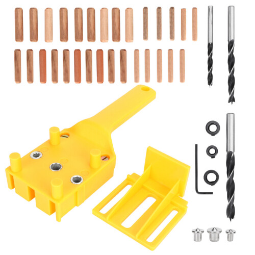 Professional woodworking kit, quick and precise dowel setting tool for wood joints, including a socket dowel setting tool
