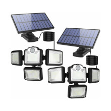 Luminária externa resistente às intempéries, alimentada por energia solar, com luzes LED brilhantes ativadas por sensor de movimen