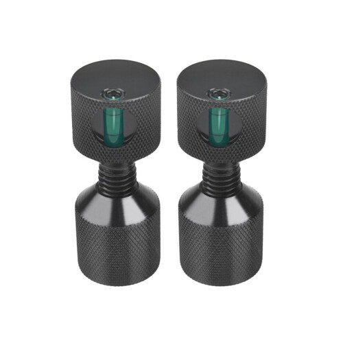 Conjunto de pinos de alinhamento de 2 furos em alumínio 6061 de 1-1/8 polegadas com nível, preto.