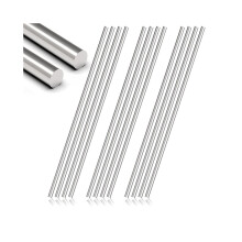 Set of 12 Round Stainless Steel Bars, 3 mm x 300 mm, Smooth Metal Rods for Industrial and Metalworking