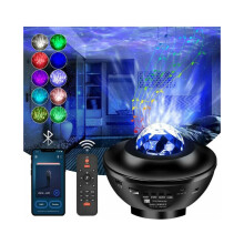 Paisagem onírica cósmica, projetor de galáxias com área de projeção ajustável, alto-falante Bluetooth para shows noturnos e branco