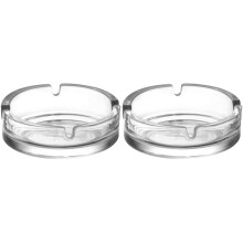 Stor askkopp i glas. Stapelbar cigarettlåda. (Set om 2)