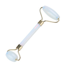 Herramienta de masaje facial para el rejuvenecimiento de la piel, rodillo de belleza de jade natural de doble cabezal para promove