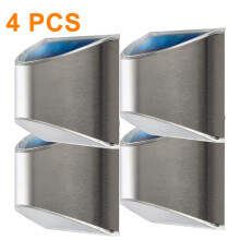Decoração de jardim movida a energia solar com luzes solares de aço inoxidável para cercas, iluminação automática para criar um am