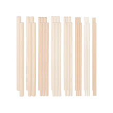 42 Pieces Wooden Dowels in Various Sizes, Round Dowel Rods, Beech Wood Stick Kit, Unfinished Hardwood Sticks for DIY Projects