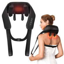 Podgrzewany masażer szyi, masażer pleców Shiatsu z funkcją ugniatania głowy, ramion, pleców, nóg,