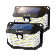 Refletor solar externo de baixo consumo com sensor de movimento – Refletor LED à prova d'água com recursos de segurança ativados