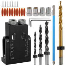 Professional DIY woodworking tools, 15mm dowel drilling assembly kit, including a dowel gauge